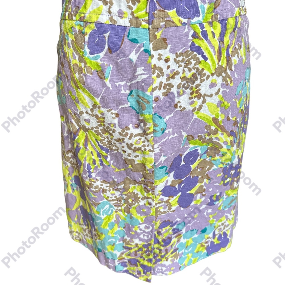 Talbots Women's Purple Floral Rear Zip Lined Skirt Size 4 - Picture 3 of 6